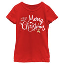 Girl's Lost Gods Merry Christmas Reindeer T-Shirt