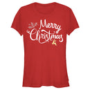 Junior's Lost Gods Merry Christmas Reindeer T-Shirt