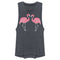 Junior's Lost Gods Couple Pink Flamingos Festival Muscle Tee