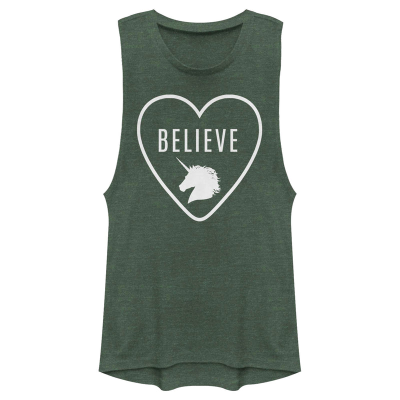 Junior's Lost Gods Believe Unicorn Heart Festival Muscle Tee