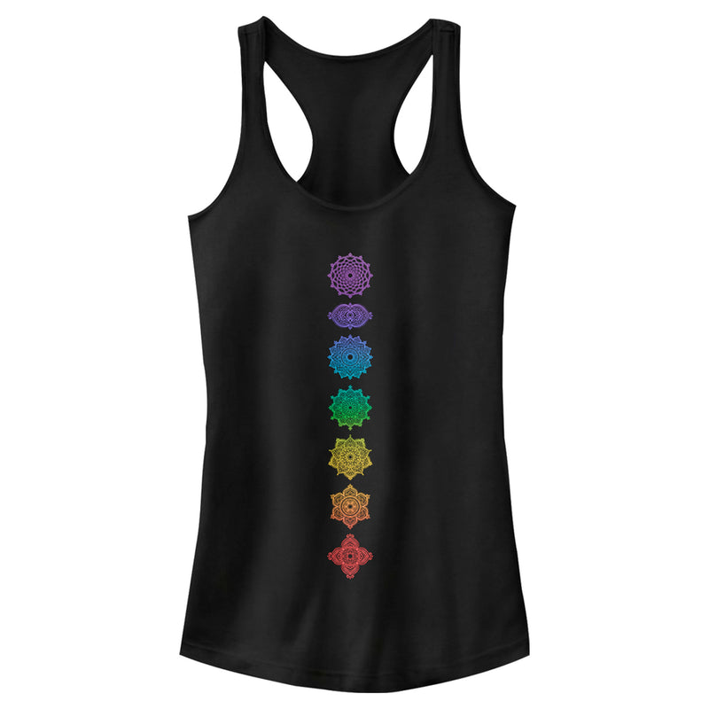 Junior's Lost Gods Stacked Chakra Racerback Tank Top