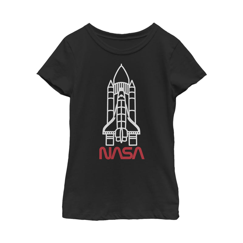 Girl's NASA Minimal Rocket Launch T-Shirt