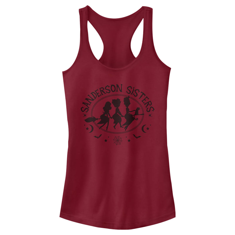 Junior's Hocus Pocus Sanderson Sisters Broom Silhouette Racerback Tank Top