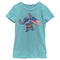 Girl's Lilo & Stitch Tropical American Flag T-Shirt