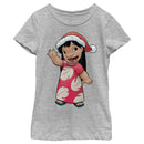 Girl's Lilo & Stitch Santa Hat Aloha T-Shirt