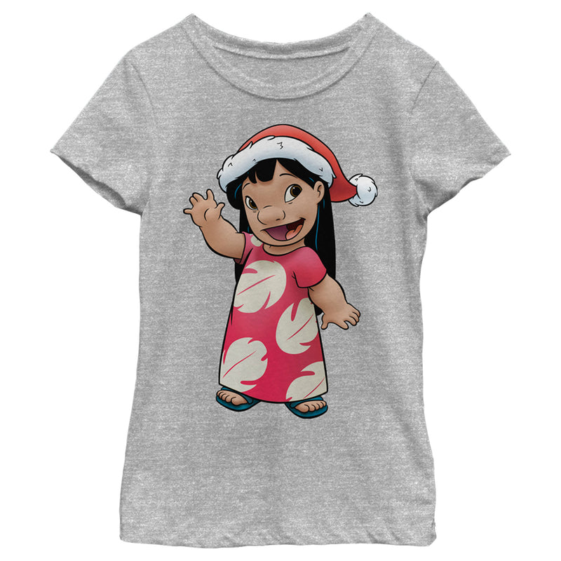 Girl's Lilo & Stitch Santa Hat Aloha T-Shirt