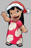 Girl's Lilo & Stitch Santa Hat Aloha T-Shirt