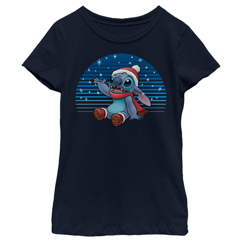 Girl's Lilo & Stitch Catching Snow T-Shirt