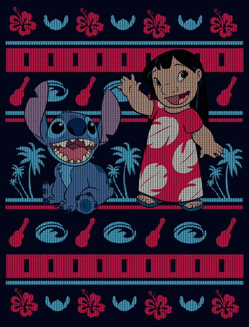 Girl's Lilo & Stitch Tropical Ugly Sweater T-Shirt