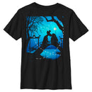 Boy's Lady and the Tramp Kissing in the Moonlight Silhouette T-Shirt