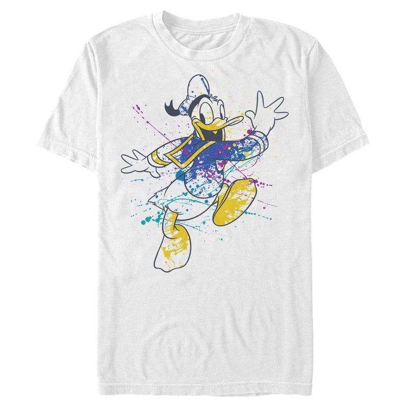 Men's Mickey & Friends Donald Duck Paint Splatter T-Shirt