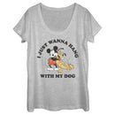 Women's Mickey & Friends I Just Wanna Hang with my Dog Pluto Scoop Neck