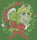 Women's The Muppets Christmas Kermit and Piggy Hug Racerback Tank Top