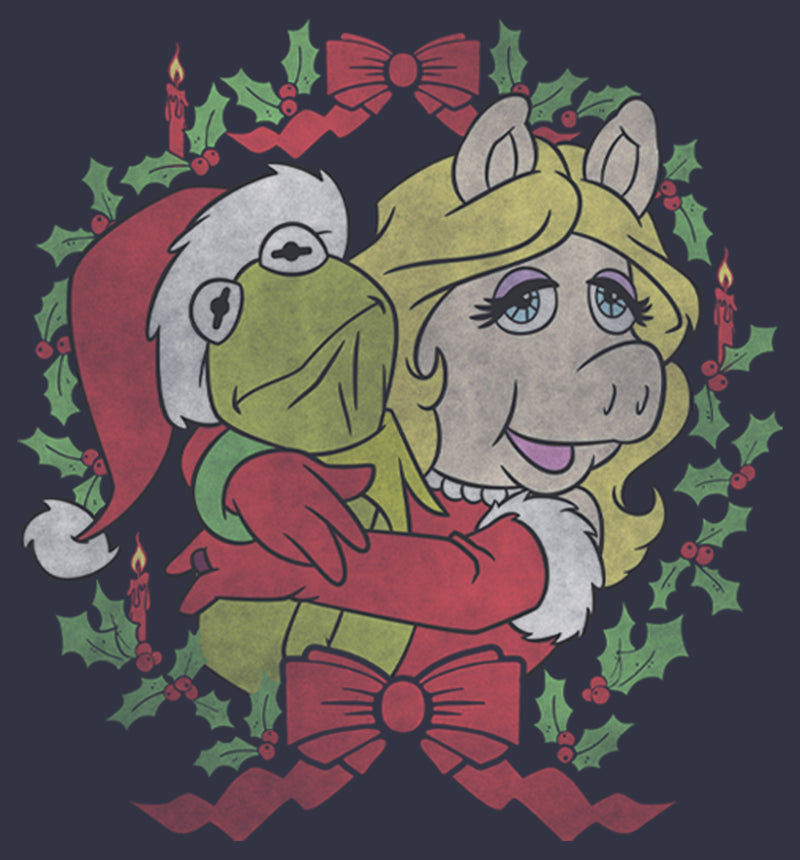 Women's The Muppets Christmas Kermit and Piggy Hug T-Shirt