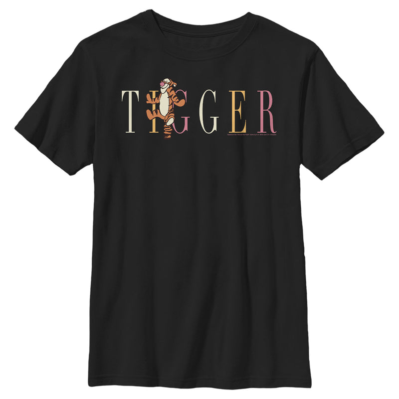 Boy's Winnie the Pooh Tigger Colorful Script T-Shirt