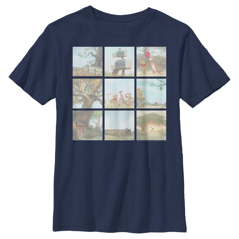 Boy's Winnie the Pooh Scene Panels T-Shirt