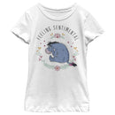 Boy's Winnie the Pooh Eeyore Feeling Sentimental With Flowers T-Shirt