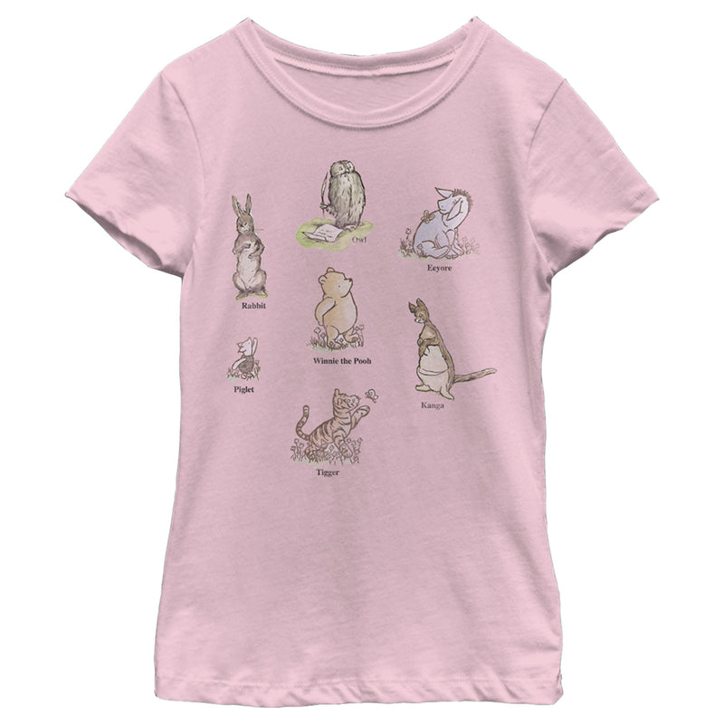 Girl's Winnie the Pooh Storybook Character Posters T-Shirt