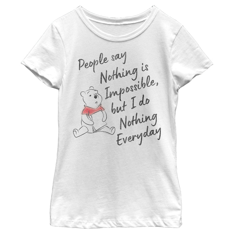 Girl's Winnie the Pooh I Do Nothing Everyday T-Shirt