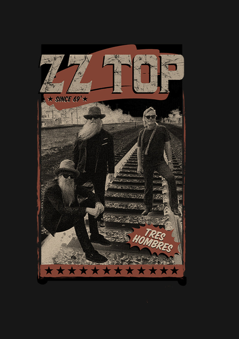 Men's ZZ TOP Tres Hombres Poster Long Sleeve Shirt