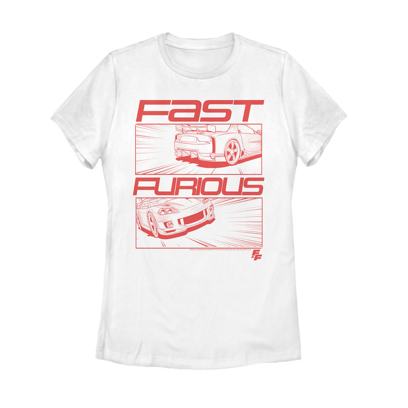Women's Fast & Furious Comic Strip Speed T-Shirt