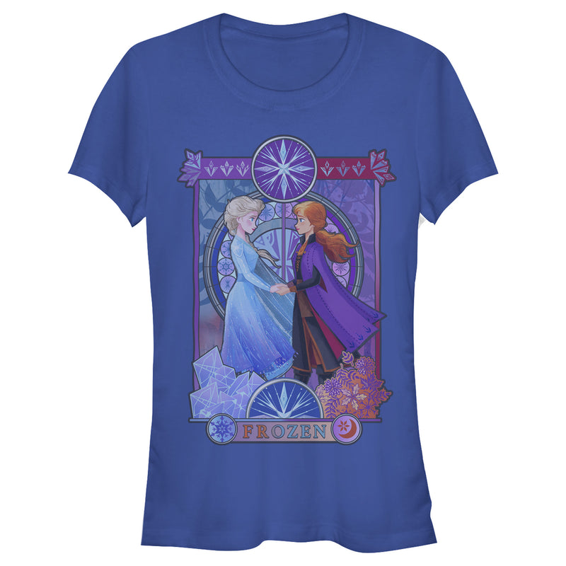 Junior's Frozen 2 Sister Stained Glass T-Shirt