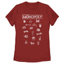Women's Monopoly Favorite Board Game Icons T-Shirt
