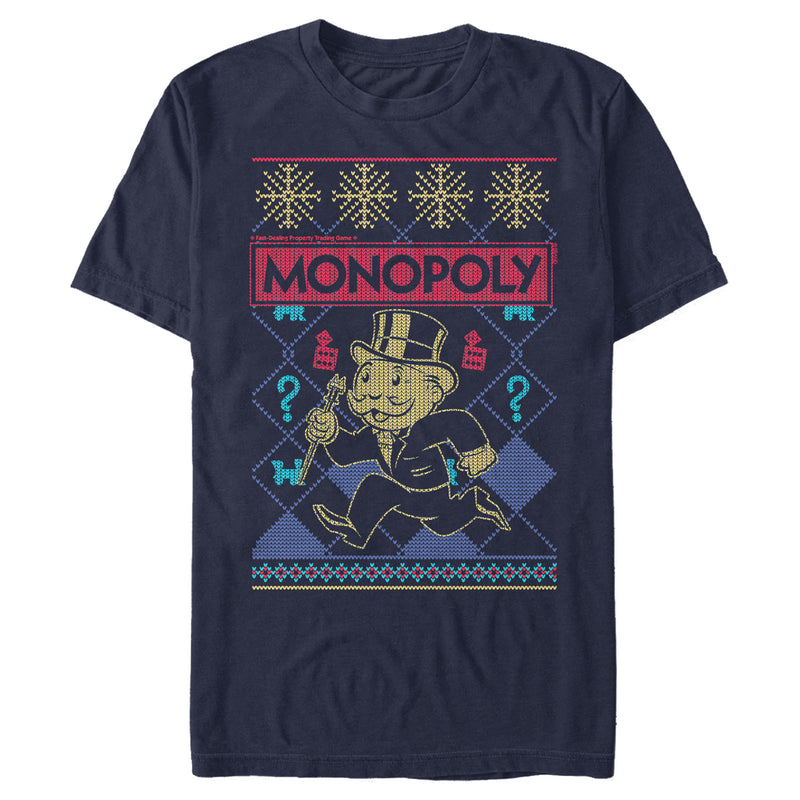 Men's Monopoly Ugly Christmas Uncle Pennybags T-Shirt