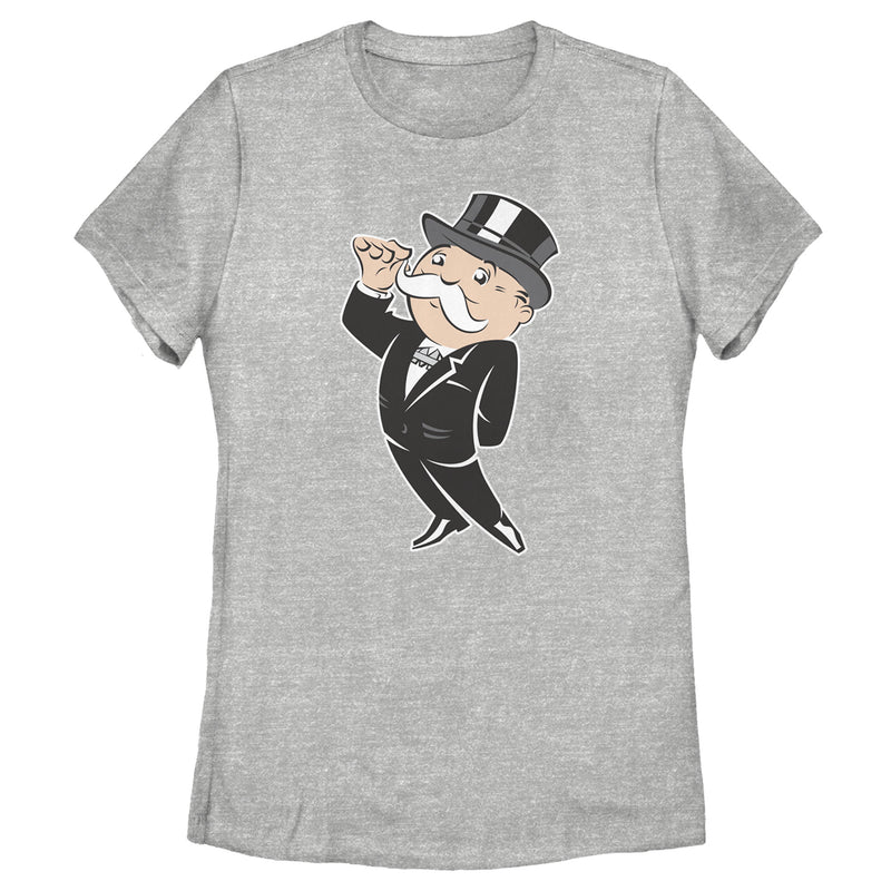 Women's Monopoly Uncle Pennybags Mustache Twirl T-Shirt