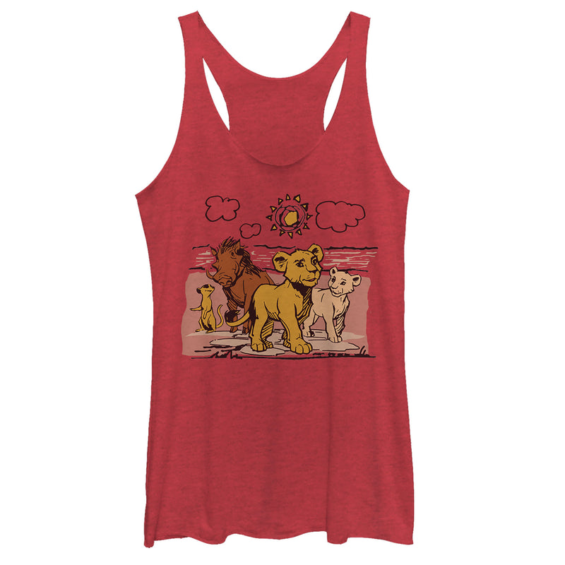 Women's Lion King Best Friends Cartoon Racerback Tank Top