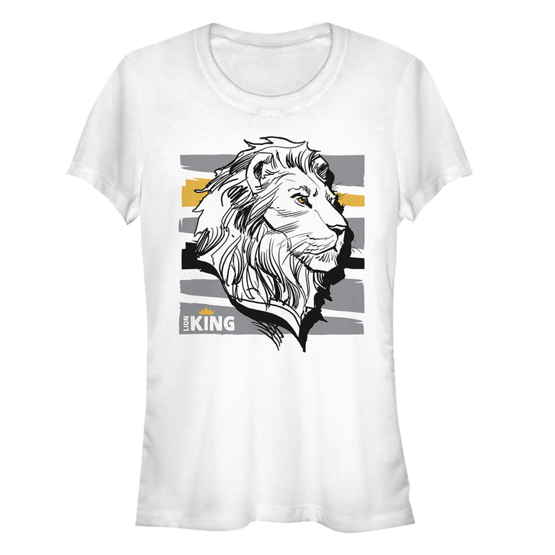 Junior's Lion King Mufasa Stripe Profile T-Shirt