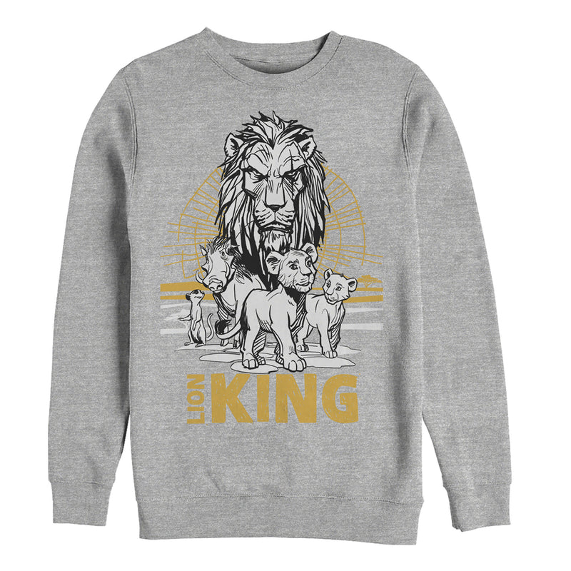 Men's Lion King Savannah Sunset Crew Sweatshirt