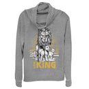 Junior's Lion King Savannah Sunset Crew Cowl Neck Sweatshirt