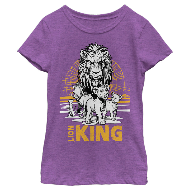 Girl's Lion King Savannah Sunset Crew T-Shirt
