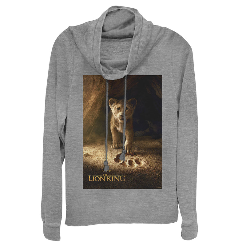 Junior's Lion King Simba Paw Movie Poster Cowl Neck Sweatshirt