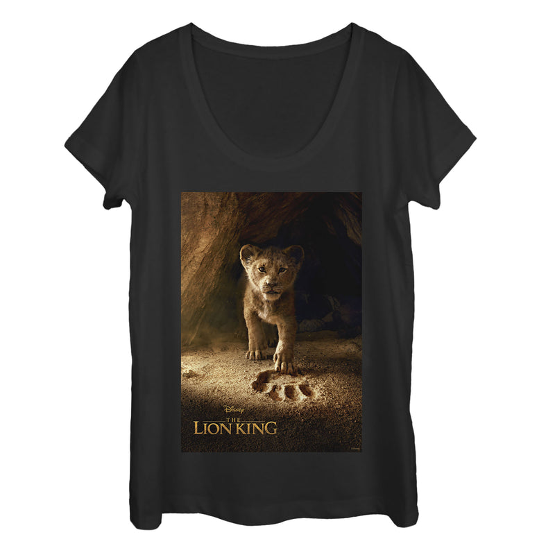 Women's Lion King Simba Paw Movie Poster Scoop Neck