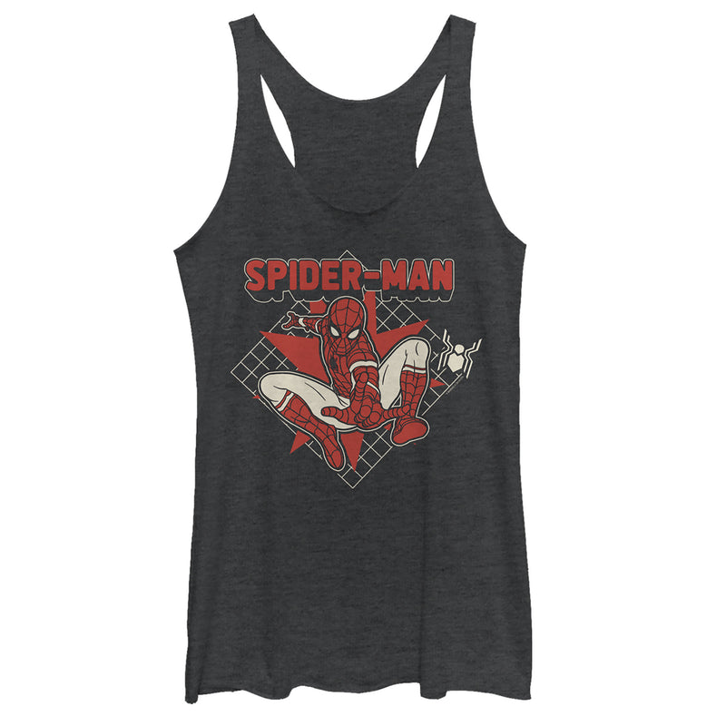 Women's Marvel Spider-Man: Far From Home Cartoon Grid Racerback Tank Top