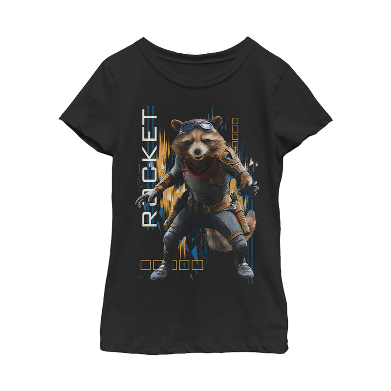 Girl's Marvel Avengers: Endgame Rocket Glitch T-Shirt