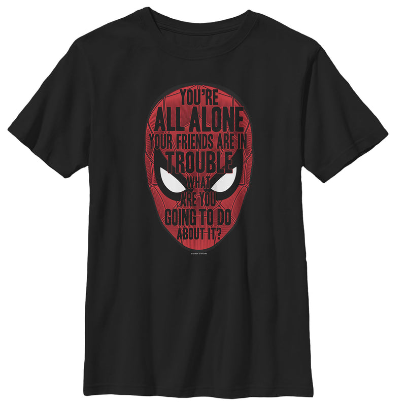 Boy's Marvel Spider-Man: Far From Home Alone Quote T-Shirt