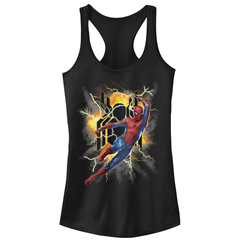 Junior's Marvel Spider-Man: Far From Home Lightning Strike Racerback Tank Top