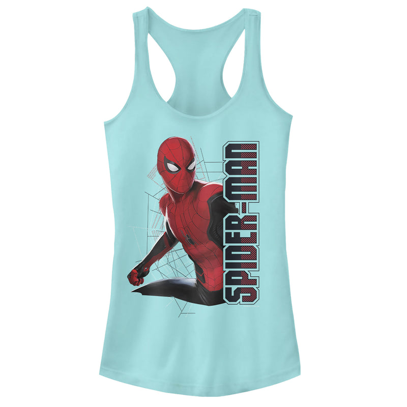 Junior's Marvel Spider-Man: Far From Home Web Coordinates Racerback Tank Top