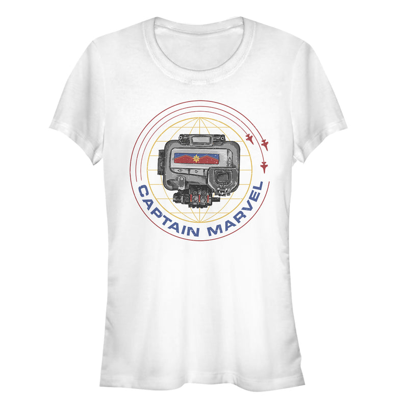 Junior's Marvel Captain Marvel Galactic Pager T-Shirt