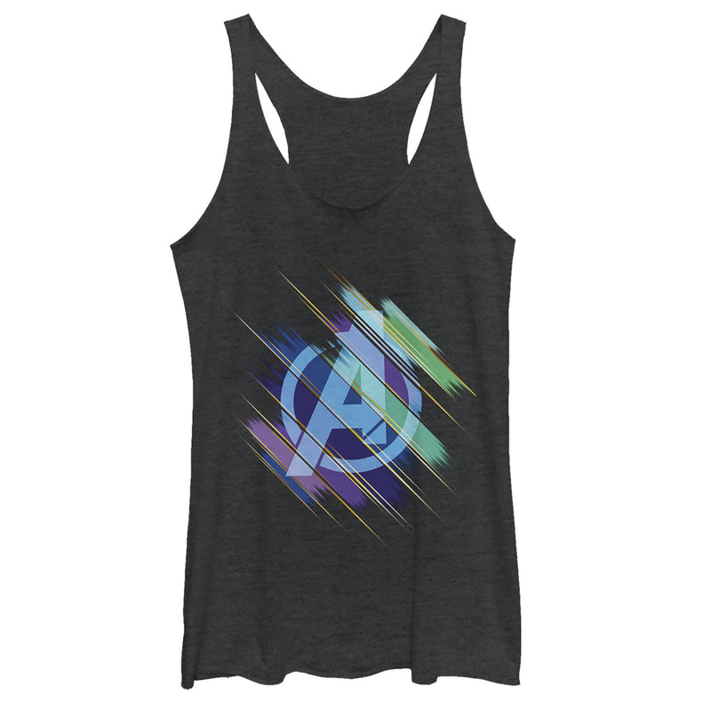 Women's Marvel Avengers: Endgame Logo Glitch Streaks Racerback Tank Top