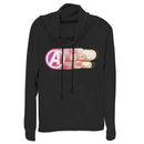 Junior's Marvel Avengers: Endgame Logo Swipe Button Cowl Neck Sweatshirt