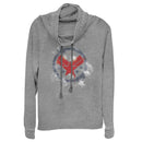 Junior's Marvel Avengers: Endgame Smudged War Machine Cowl Neck Sweatshirt