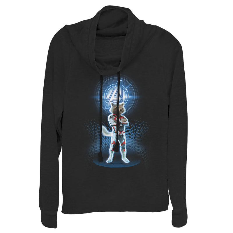 Junior's Marvel Avengers: Endgame Rocket Quantum Ready Cowl Neck Sweatshirt