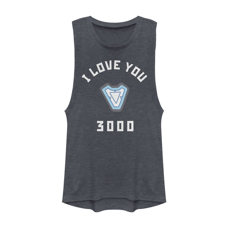 Junior's Marvel I Love You 3000 Iron Man Reactor Festival Muscle Tee