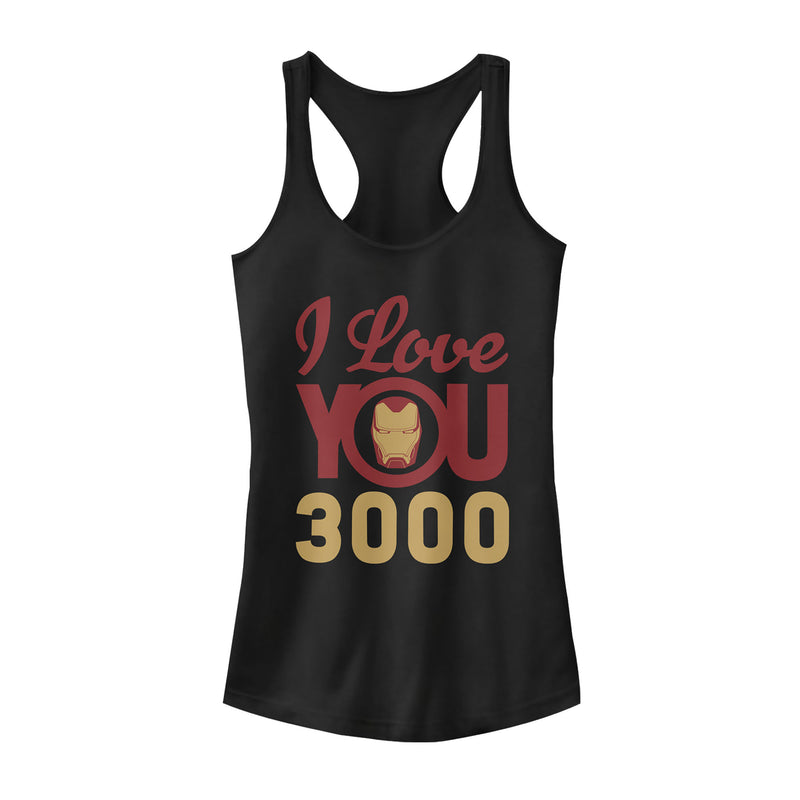 Junior's Marvel Iron Man Love 3000 Racerback Tank Top