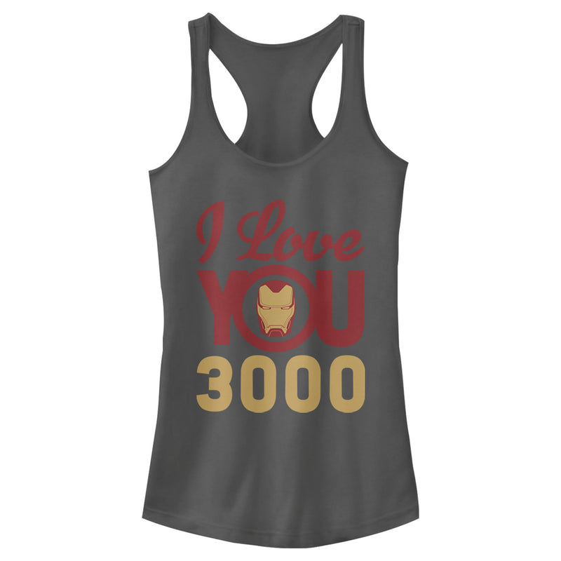 Junior's Marvel Iron Man Love 3000 Racerback Tank Top