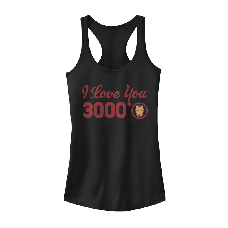 Junior's Marvel Iron Man Love 3000 Forever Racerback Tank Top